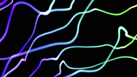 Curve Colored Fluids Lines Abstract Motion Background Stock Footage 92095272