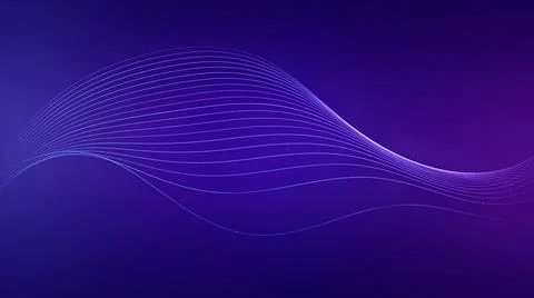 Curve of data connect for dots and lines on blue and purple Abstract backgrou Stock Illustration