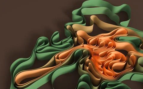 Curve the flow of the paper, 3d rendering. Stock Illustration