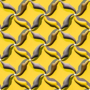 Curve flower 3d effect seamless pattern Stock Illustration