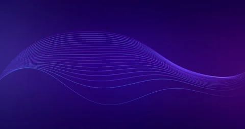 Curve of fluid data connect for dots and lines on blue and purple Abstract ba Stock Footage 154198095
