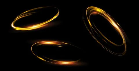 Curve golden line light effect. Smooth holiday light line with lighting effects イラスト素材