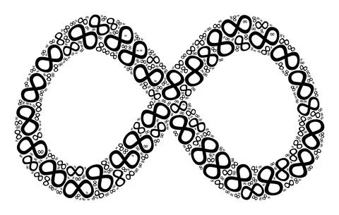Curve Infinity Recursive Icon Collage of Self Icons Stock Illustration