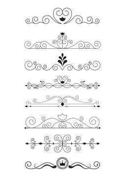 Curve line designs elements and page decoration Stock Illustration