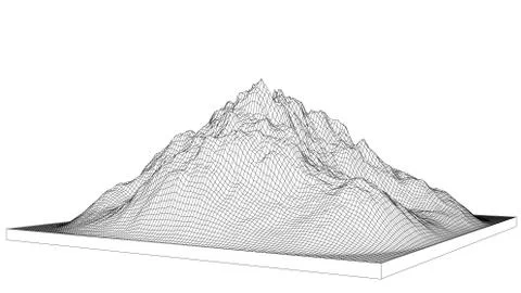 Curve lines in shape of part of mountain range Stock Illustration