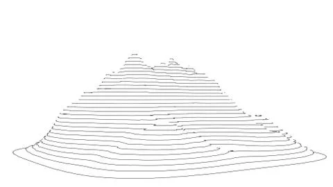 Curve lines in shape of part of mountain range Stock Illustration