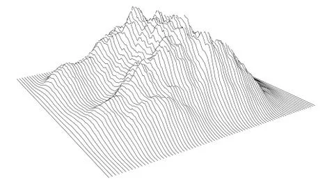 Curve lines in shape of part of mountain range Stock Illustration