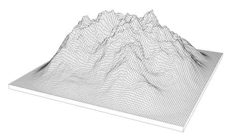 Curve lines in shape of part of mountain range Stock Illustration