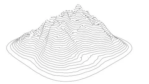 Curve lines in shape of part of mountain range Stock Illustration