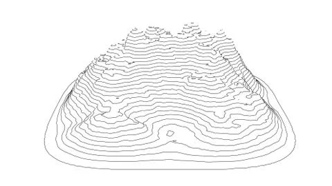 Curve lines in shape of part of mountain range Stock Illustration