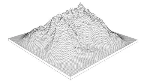 Curve lines in shape of part of mountain range Stock Illustration