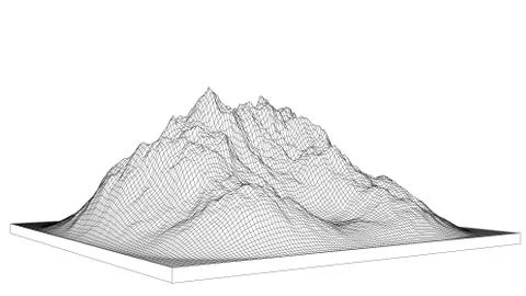 Curve lines in shape of part of mountain range Stock Illustration