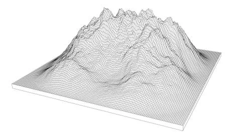 Curve lines in shape of part of mountain range Stock Illustration