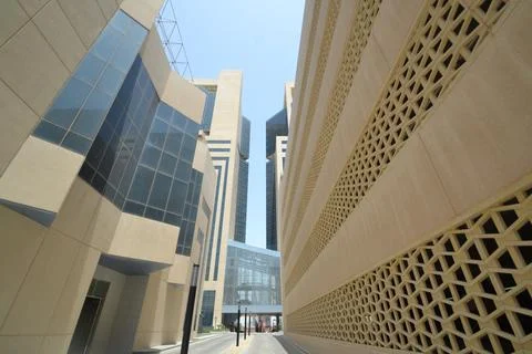 Curve pattern Modern building ceiling wall Architecture details Stock Photos