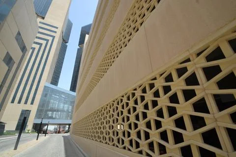 Curve pattern Modern building ceiling wall Architecture details Stock Photos