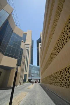 Curve pattern Modern building ceiling wall Architecture details Stock Photos