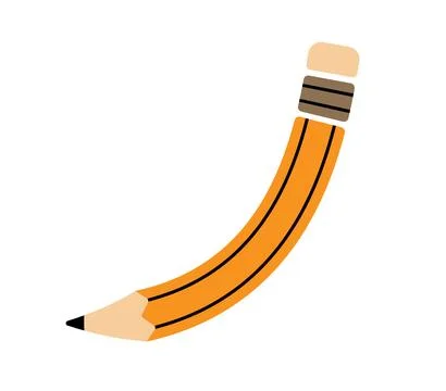 Curve pencil vector illustration. Drawing tool for artists, students bend f.. Stock Illustration