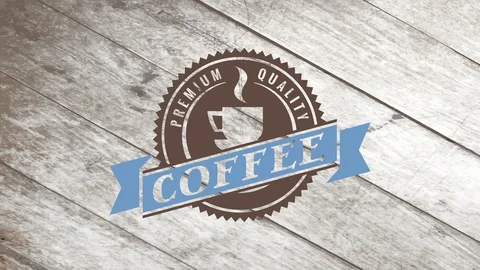 Curve premium value cafe over a faded wooden flooring with a burning beverage Stock Footage 128703223