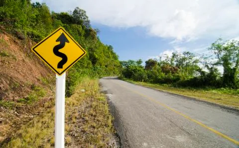 The curve road and blue sky Foto stock
