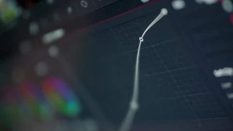 Curve shape node on a professional software for color grading correction Stock Footage 307212728