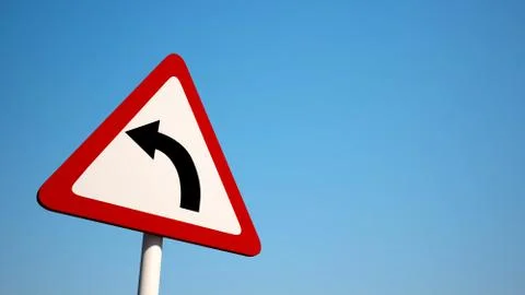 Curve sign with clipping path. Stock Illustration
