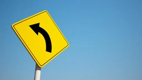 Curve sign with clipping path. Stock Illustration