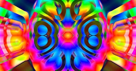 Curve Waves Symmetric Pattern Background Trippy Psychedelic Fantasy Stock Illustration