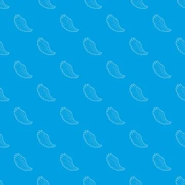 Curve wing pattern vector seamless blue 库存插图