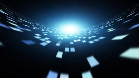 Curved 3d digital road with shine looped light animation Stock Footage 337966924
