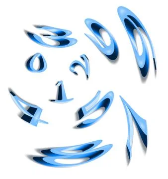 Curved 3d figures Stock Illustration