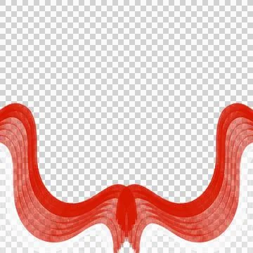 Curved 3D Wavy Ribbon Bottom Border Indonesia Flag Stock Illustration