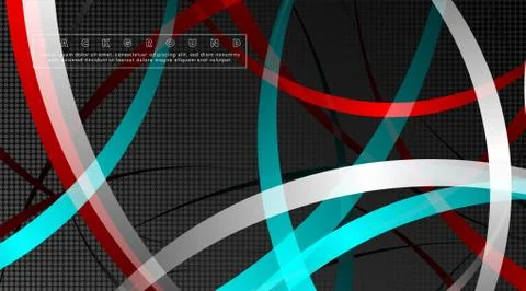 Curved abstract design with the background concept of a dark circle pattern.  Stock Illustration