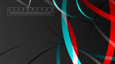 Curved abstract design with the background concept of a dark circle pattern.  Stock Illustration