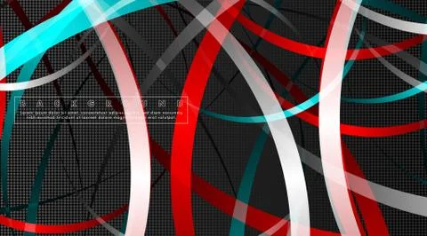 Curved abstract design with the background concept of a dark circle pattern.  Stock Illustration