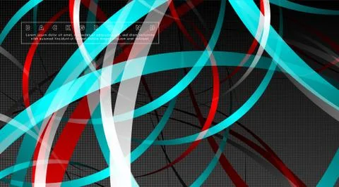 Curved abstract design with the background concept of a dark circle pattern.  Illustrazione stock