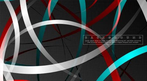 Curved abstract design with the background concept of a dark circle pattern.  Stock Illustration