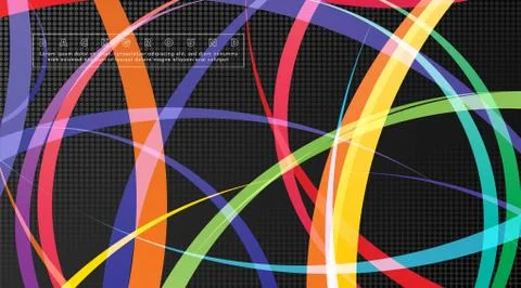 Curved abstract design with the background concept of a dark circle pattern.  스톡 일러스트