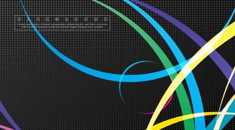 Curved abstract design with the background concept of a dark circle pattern.  Illustrazione stock