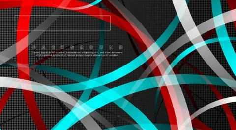Curved abstract design with the background concept of a dark circle pattern.  Stock Illustration