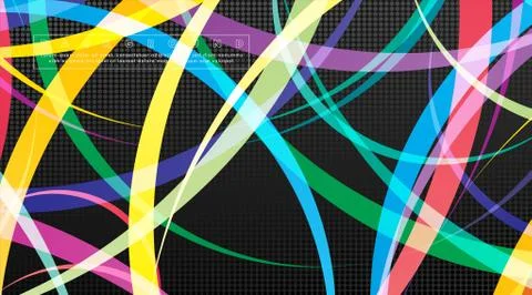Curved abstract design with the background concept of a dark circle pattern.  Stock Illustration