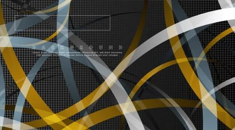 Curved abstract design with the background concept of a dark circle pattern.  Stock Illustration