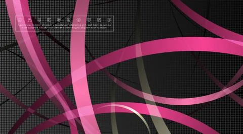Curved abstract design with the background concept of a dark circle pattern.  Stock Illustration