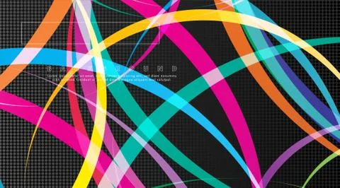 Curved abstract design with the background concept of a dark circle pattern.  Stock Illustration