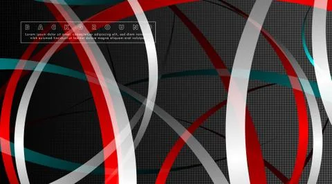 Curved abstract design with the background concept of a dark circle pattern.  Illustrazione stock