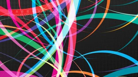 Curved abstract design with the background concept of a dark circle pattern.  Stock Illustration