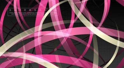 Curved abstract design with the background concept of a dark circle pattern.  Stock Illustration