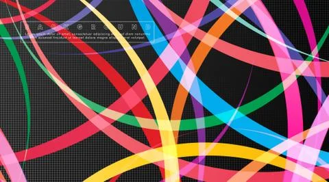 Curved abstract design with the background concept of a dark circle pattern.  Stock Illustration