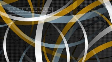 Curved abstract design with the background concept of a dark circle pattern.  Stock Illustration