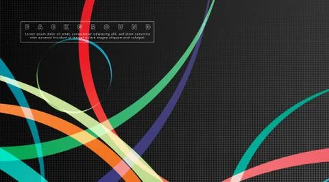 Curved abstract design with the background concept of a dark circle pattern.  Stock Illustration