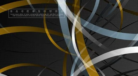 Curved abstract design with the background concept of a dark circle pattern.  Stock Illustration